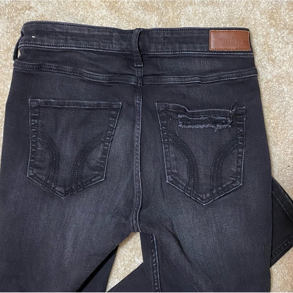 Hollister Distressed High Rise Super Skinny Black Jeans 5R - Picture 11 of 13